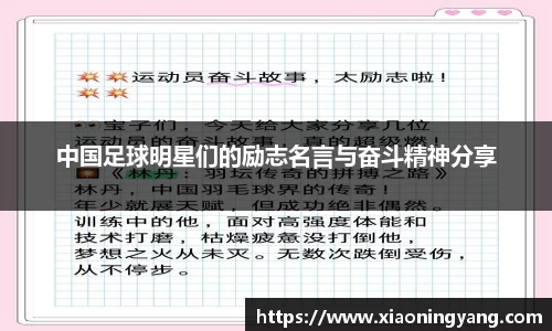 中国足球明星们的励志名言与奋斗精神分享